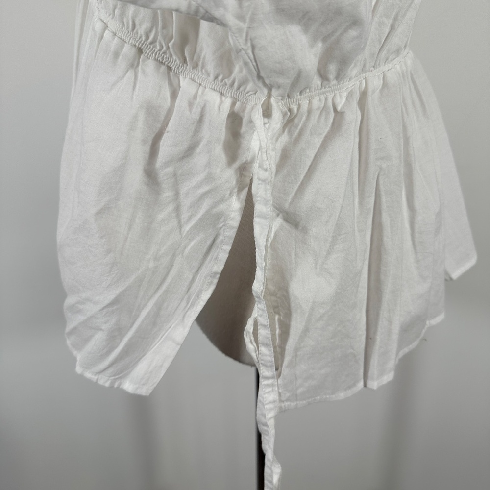 NWT Lane Bryant White Cotton V Neck Blouse Pom Pom Tunic Boho 18/20 - Picture 8 of 14